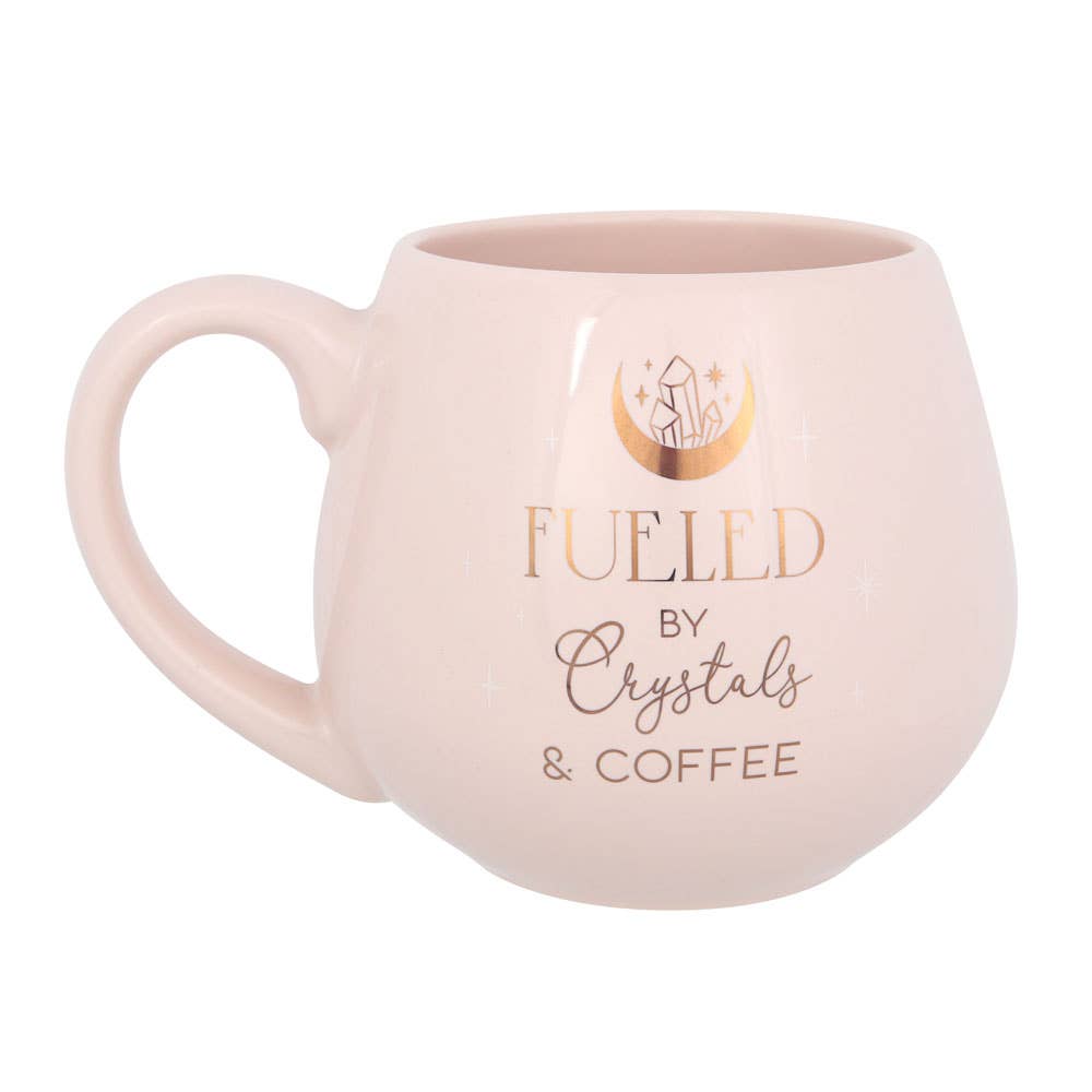 Abgerundeter Becher  „Fueled by Crystals and Coffee“ · 500 ml