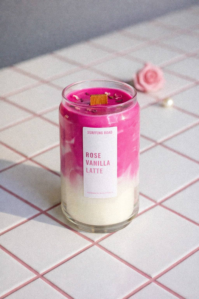 Rosen-Vanille-Latte · Duftkerze