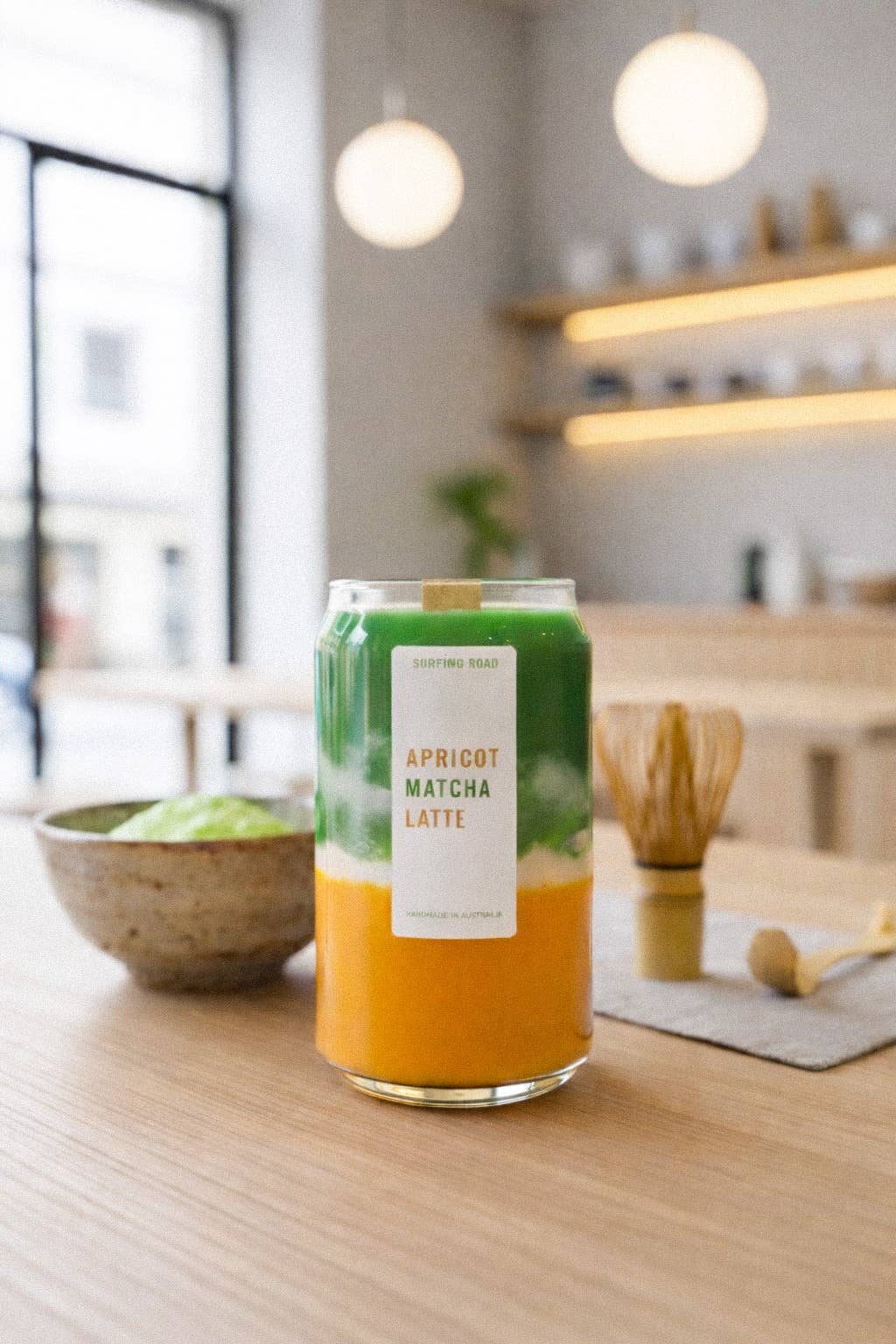 Aprikosen-Matcha-Latte · Duftkerze