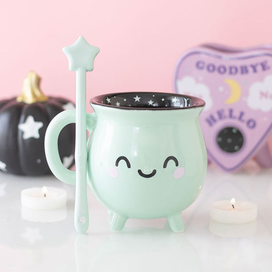 Mint Green Cauldron · Becher & Löffel