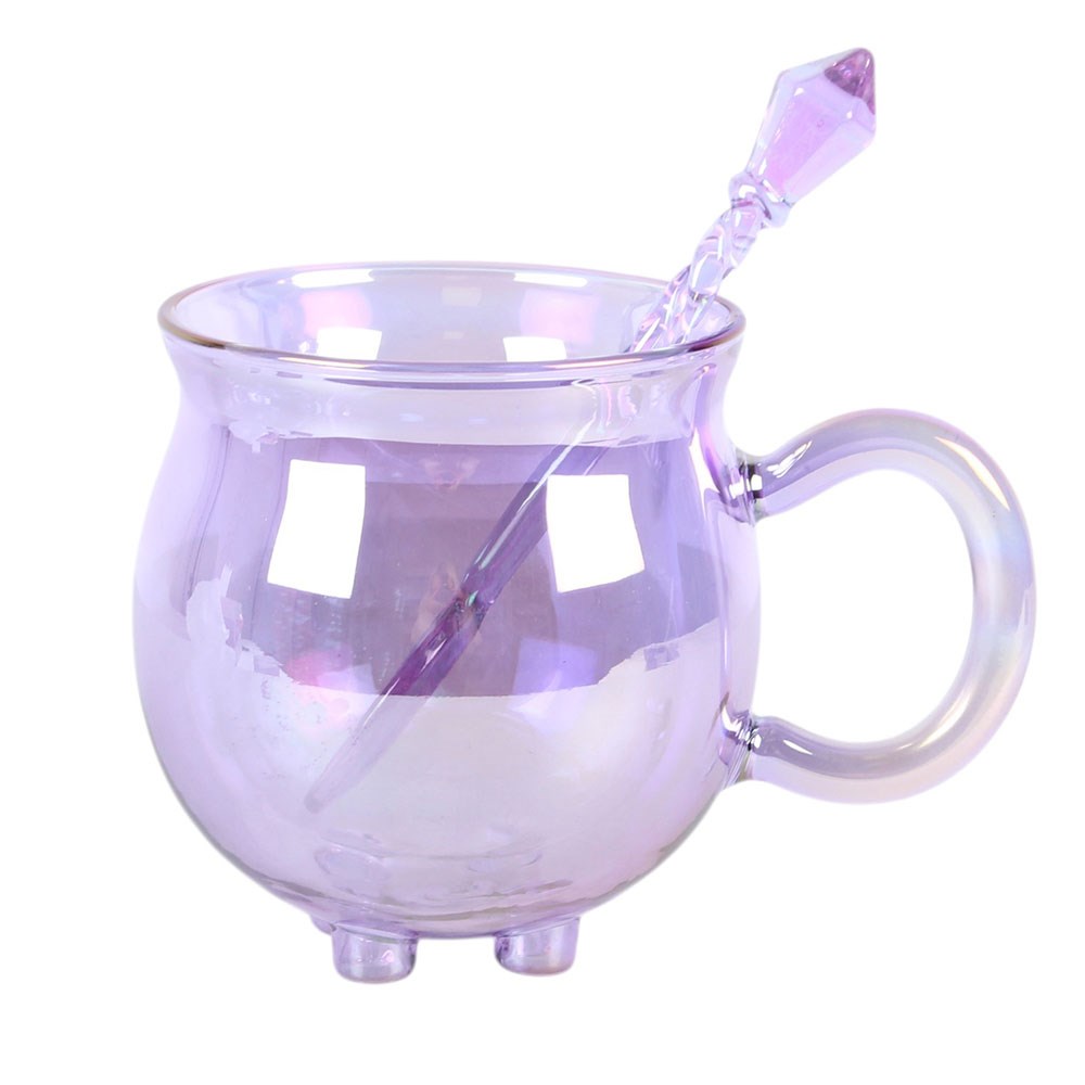 Glas mit Kristalllöffel · Purple Double Walled Cauldron