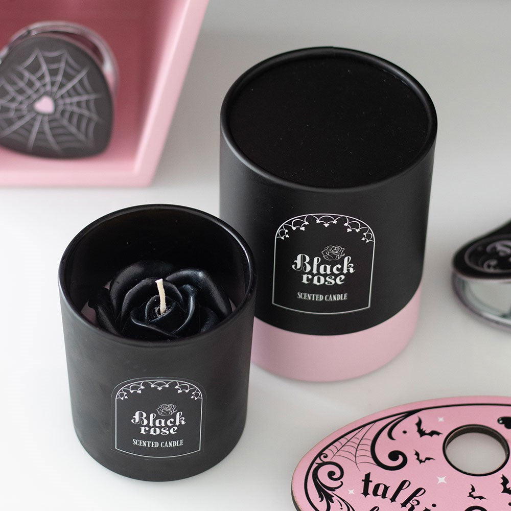 Black Rose · Duftkerze mit 3D Rose