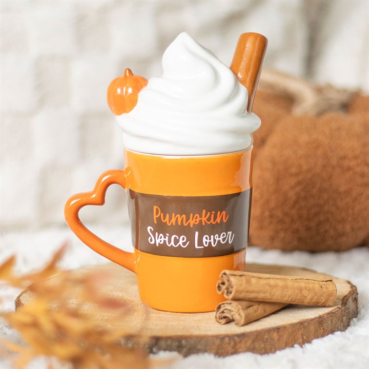 Pumpkin Spice Latte Tasse mit Deckel | Premium Herbst-Becher