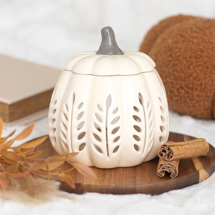 Duftlampe · Cream Pumpkin mit Blattausschnitt