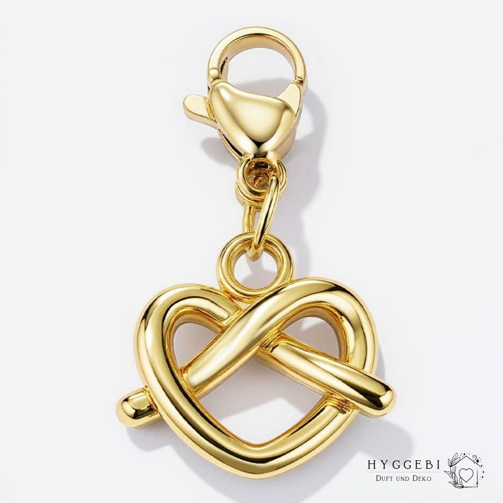 Edelstahl Charm · Brezel gold