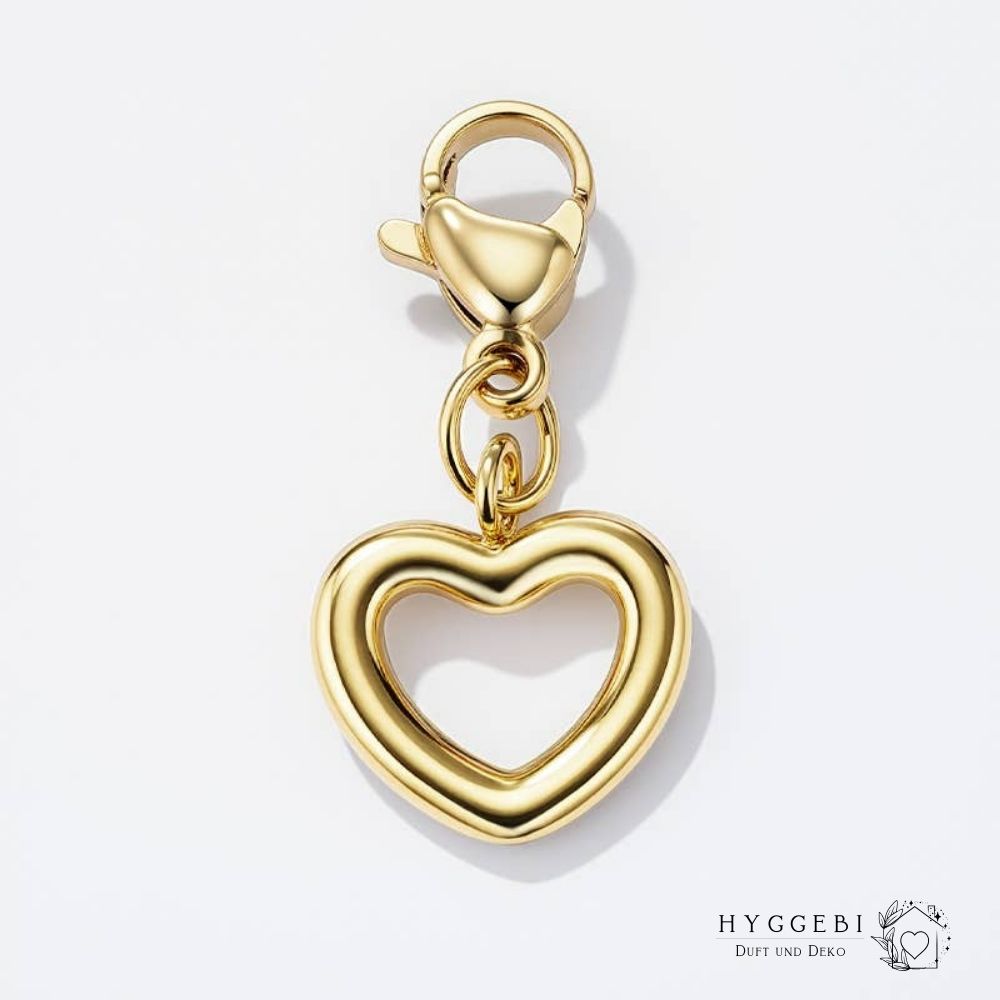Edelstahl Charm · Herz gold