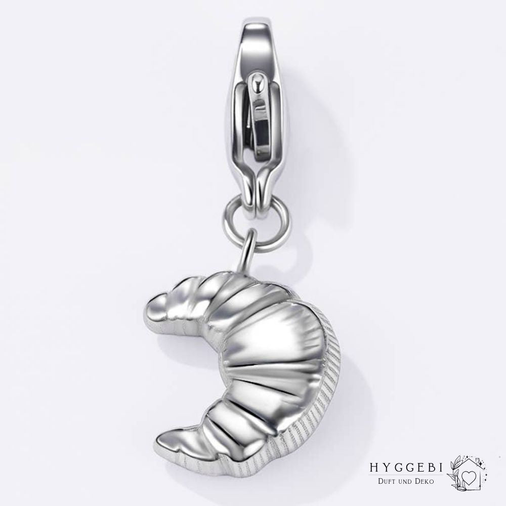 Edelstahl Charm · Croissant silber