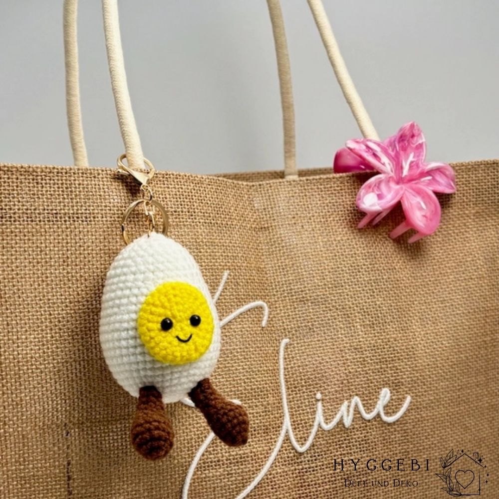 Ei gehäkelt · Taschen- und Schlüsselanhänger
