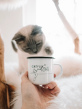 Catflix and chill · Emaille Tasse