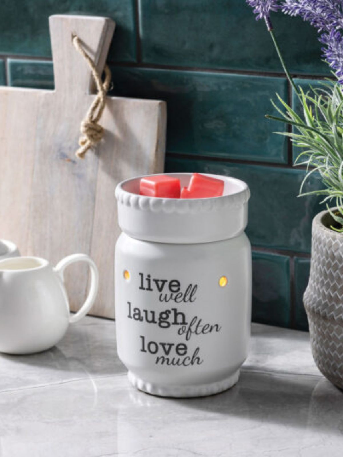 LIVE LAUGH LOVE Duftlampe elektrisch weiß