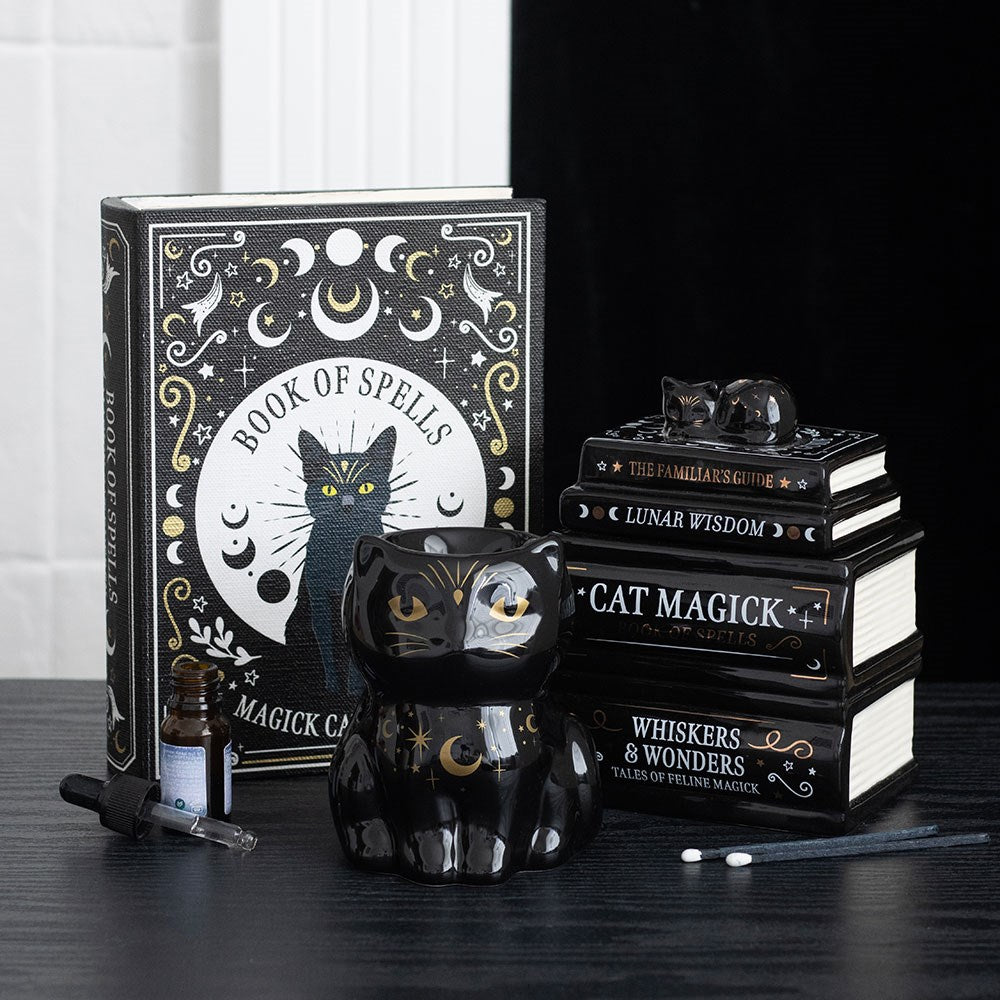 Duftlampe · Black Cat Book Stack