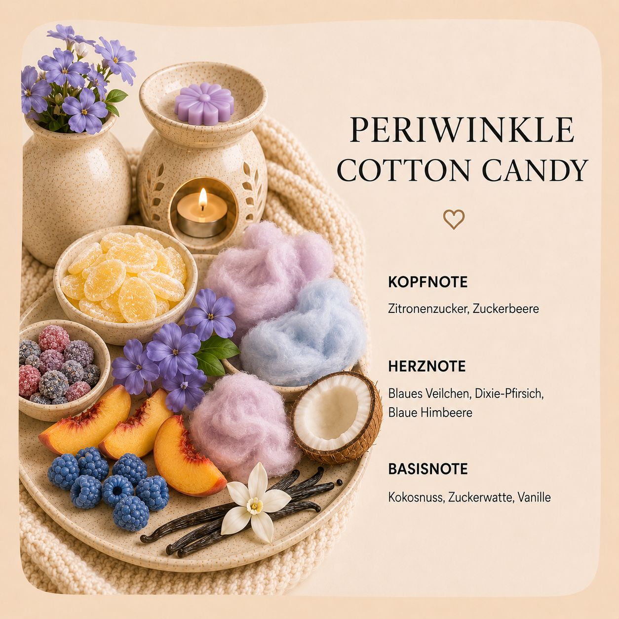 Periwinkle Cotton Candy · Duftwachs