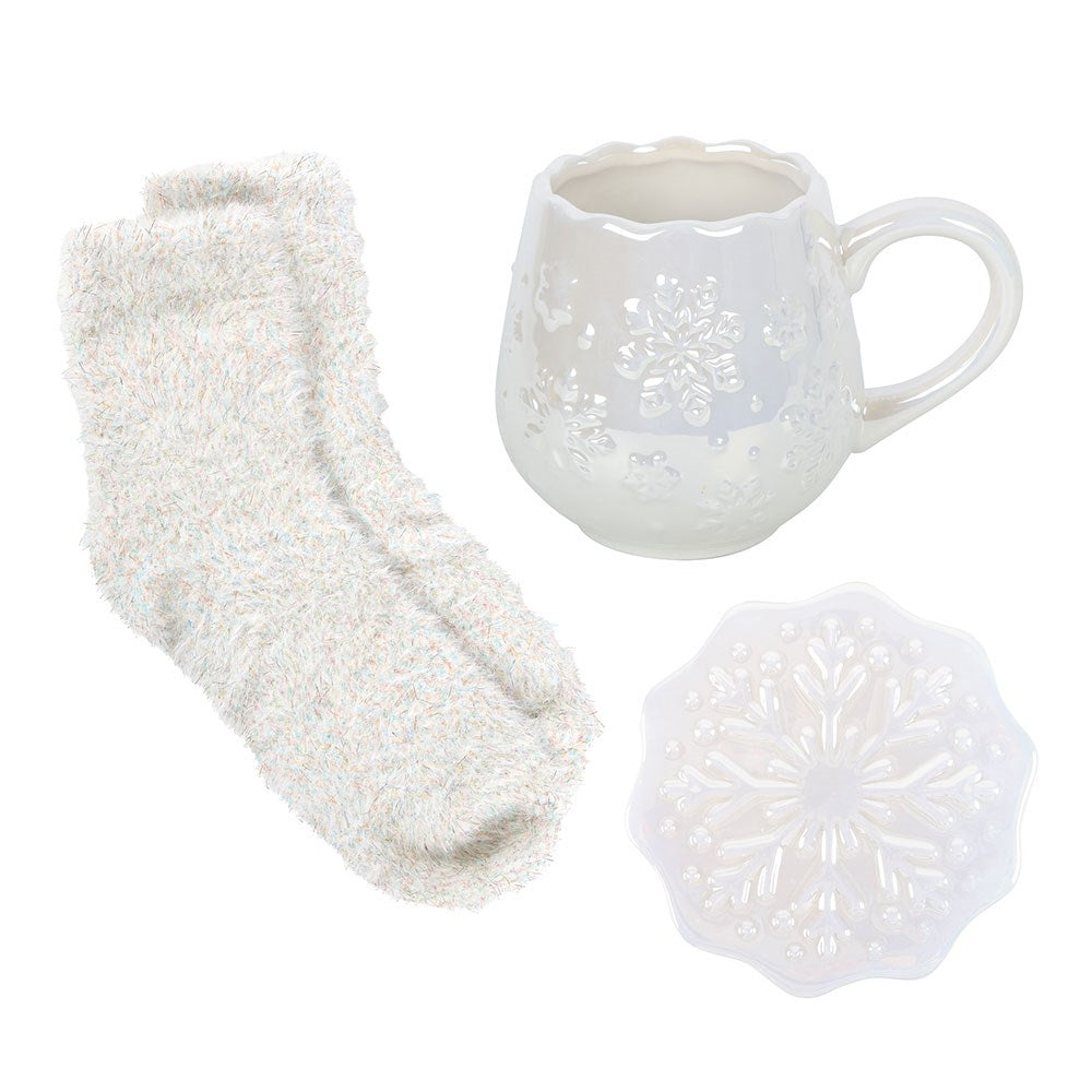 Tasse, Untersetzer & Socken Set · Iridescent