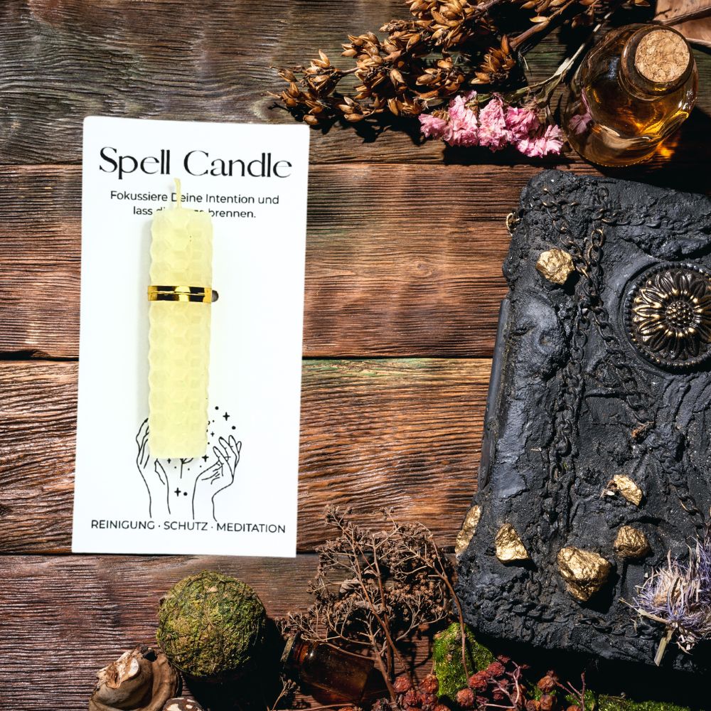 Weiße Mini Spell Candle · Reinigung, Schutz & Meditation
