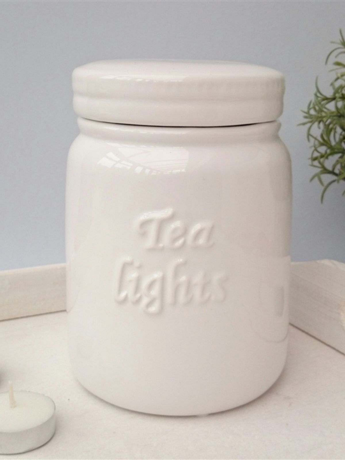 Teelichter Storage Jar · weiß