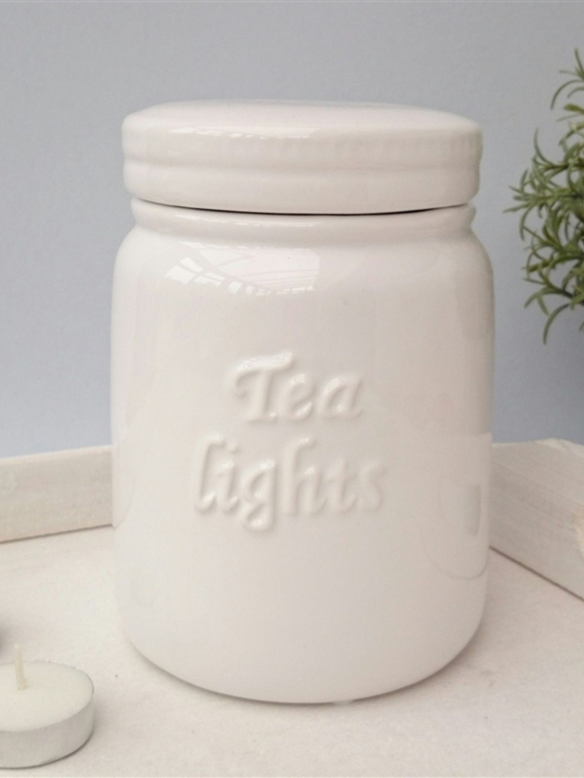 Teelichter Storage Jar · weiß