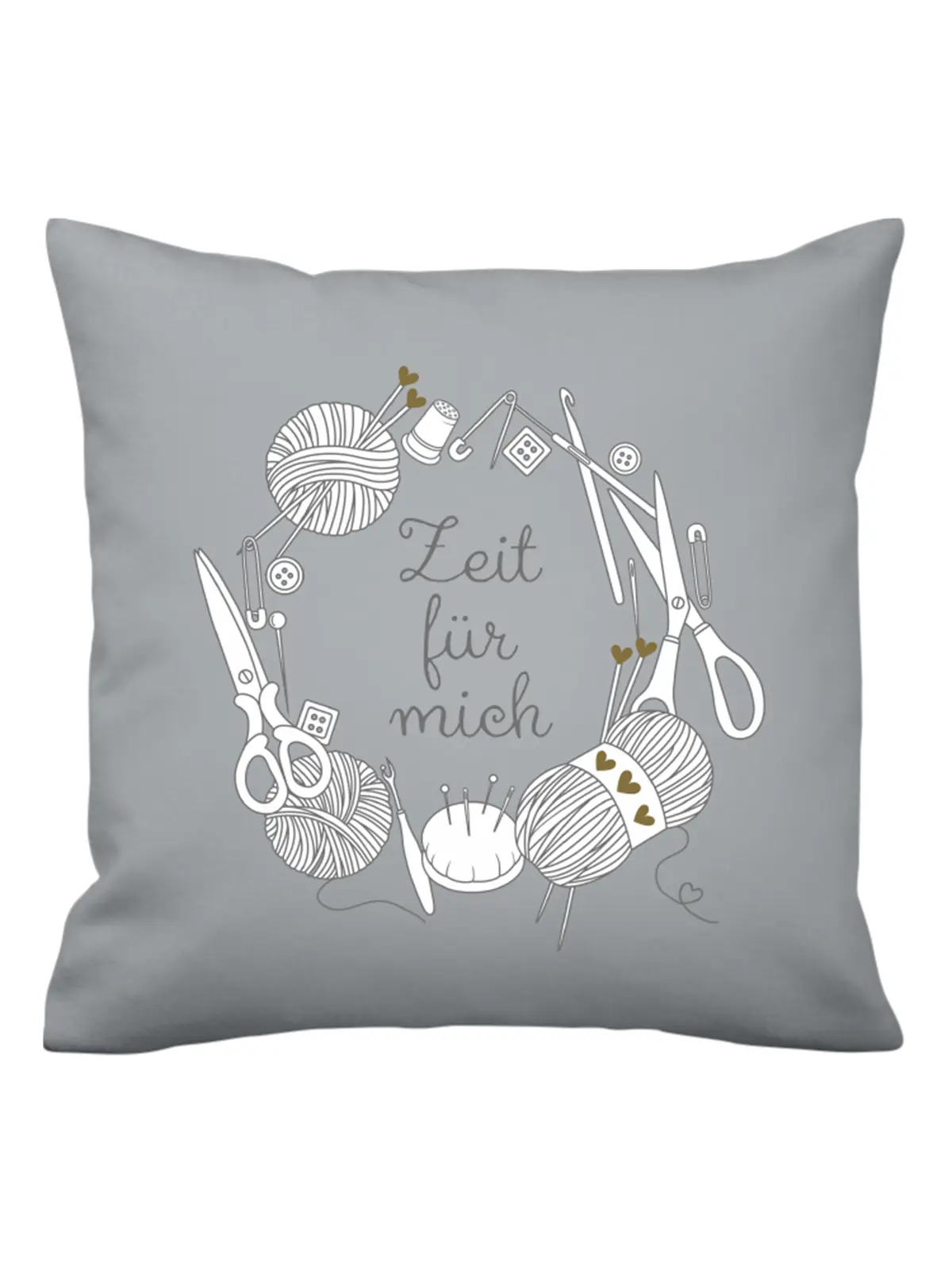 Kissenhülle "ZEIT FÜR MICH" · KRASILNIKOFF-Tschüss-HYGGEBI-€12,95