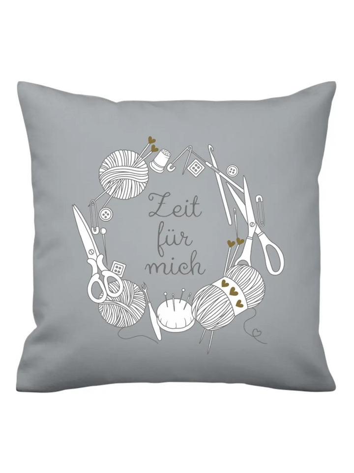Kissenhülle "ZEIT FÜR MICH" · KRASILNIKOFF-Tschüss-HYGGEBI-€12,95