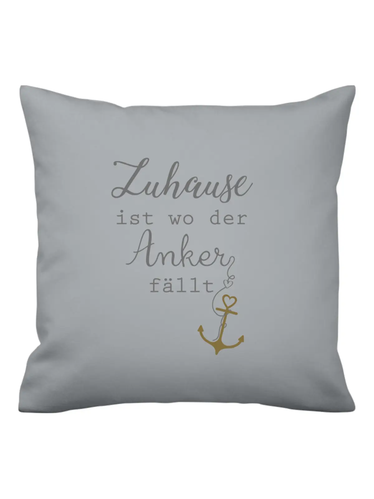 Kissenhülle "ZUHAUSE IST WO DER ANKER FÄLLT" · KRASILNIKOFF-Tschüss-HYGGEBI-€12,95