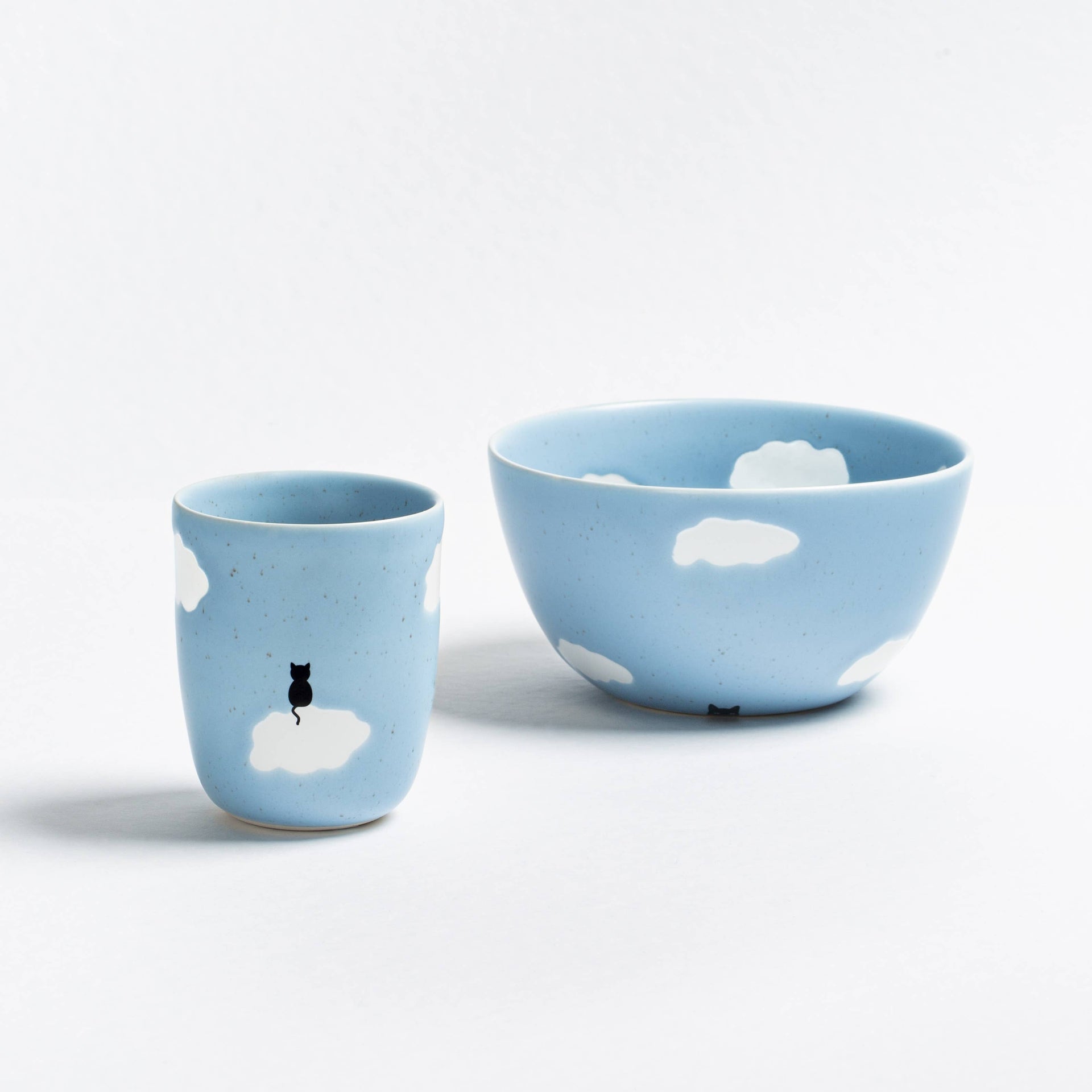Cloud Meow Satinblau · 2-teiliges Set