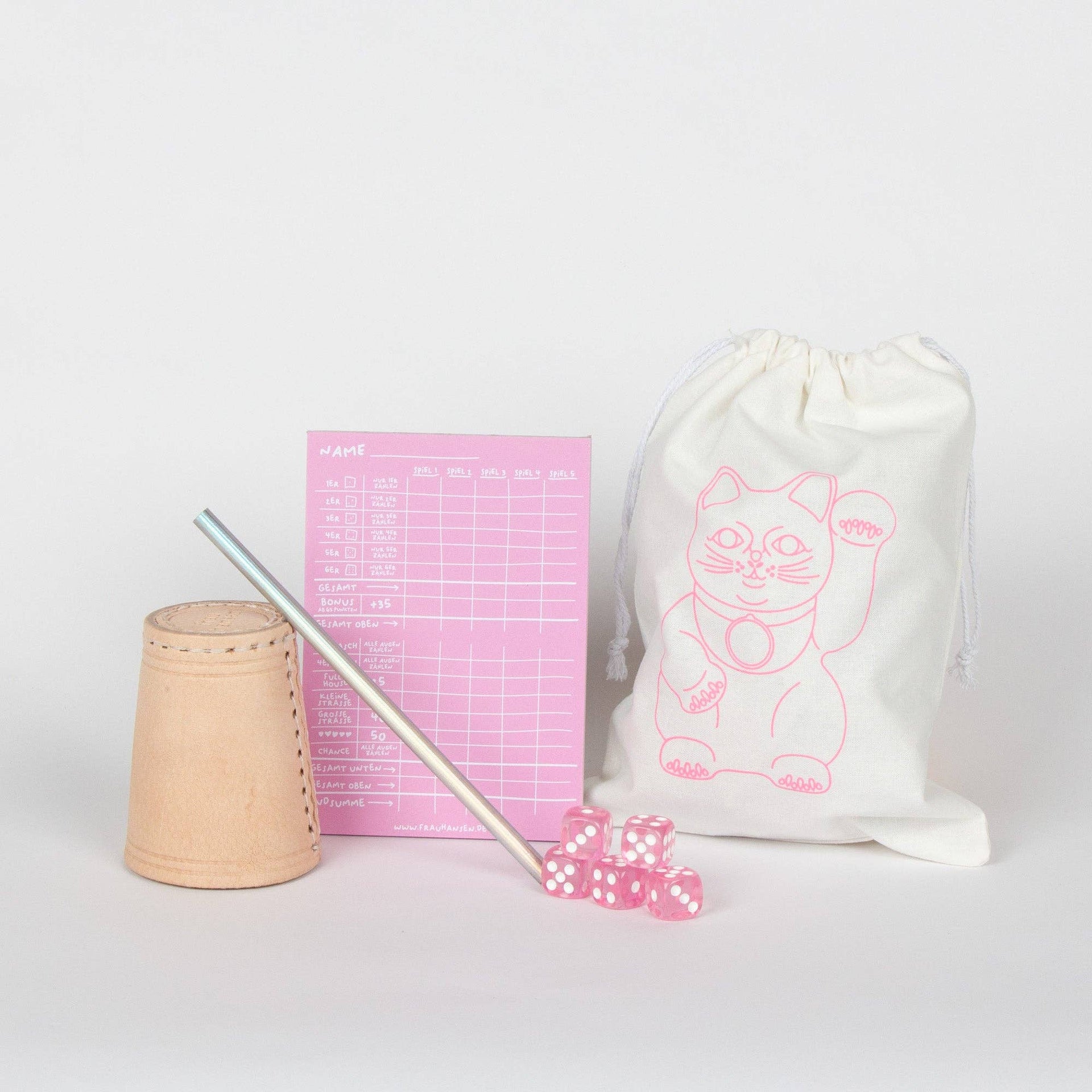 Würfelspiel ROSA · 5er Set