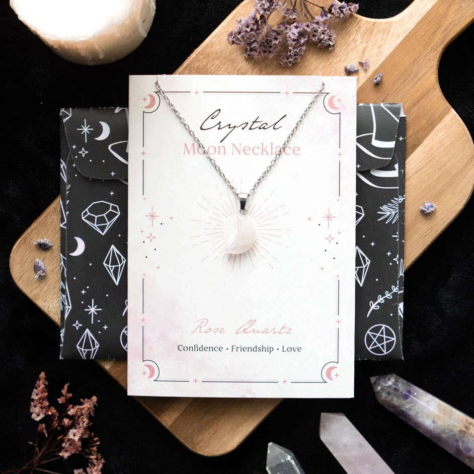 Halskette Mond · Rosenquarzkristall