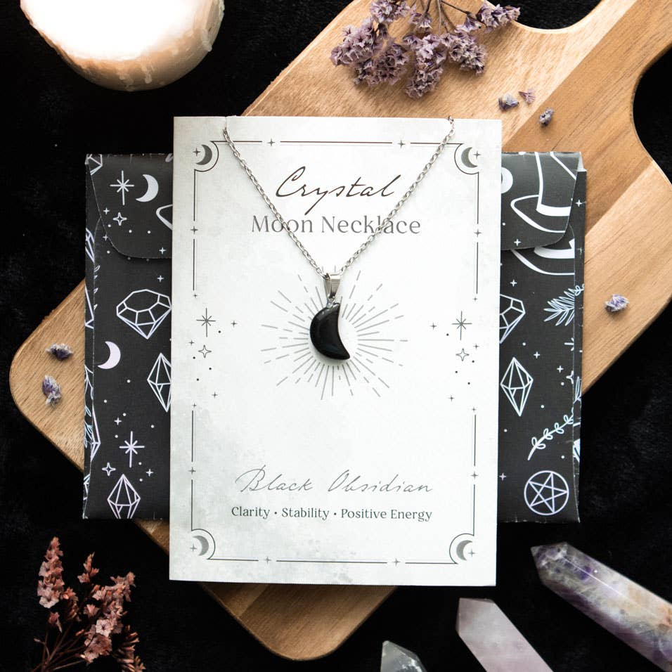 Halskette Mond · Schwarzer Obsidian