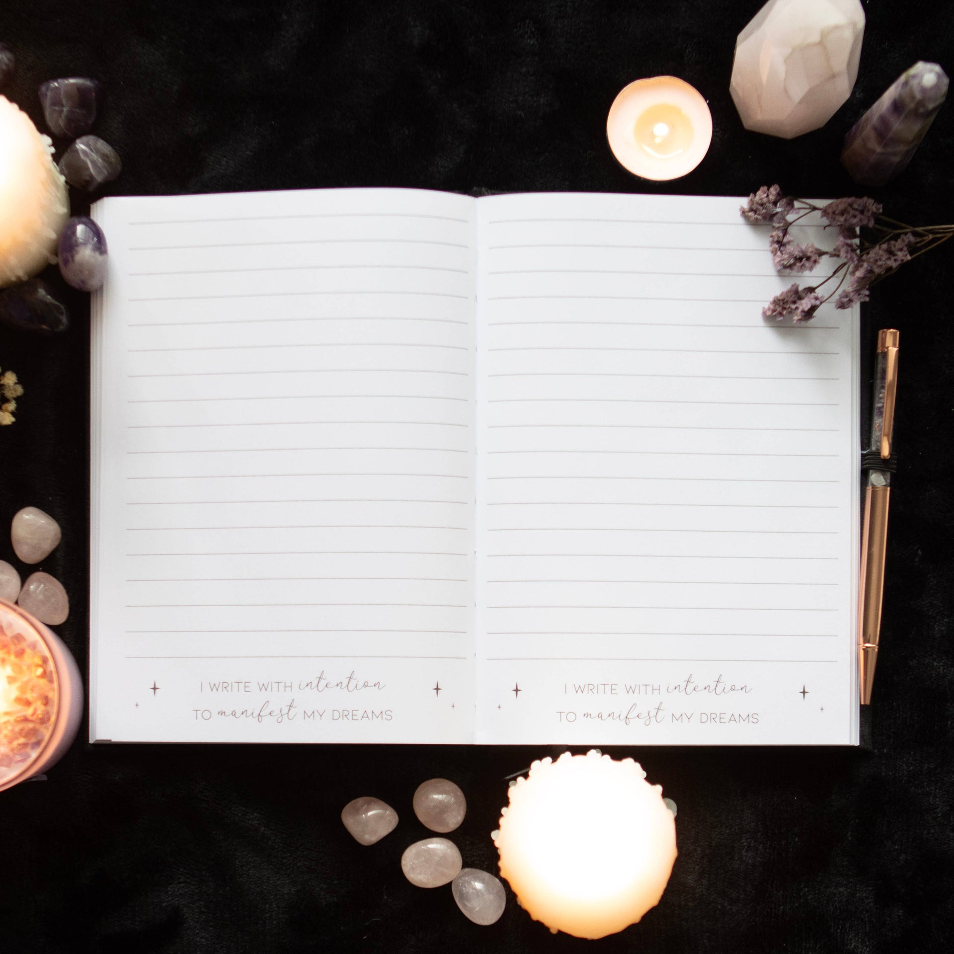 Manifestation Journal · Notizbuch mit Amethyststift