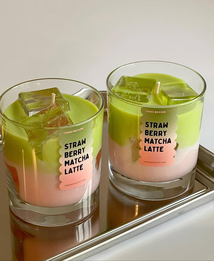 Erdbeer-Matcha-Latte · Duftkerze