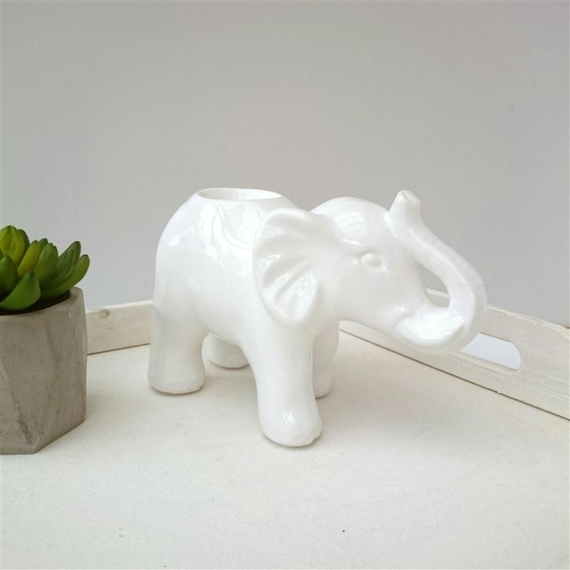 Elefant Duftlampe Teelicht Weiß-Tschüss-HYGGEBI-€10,90