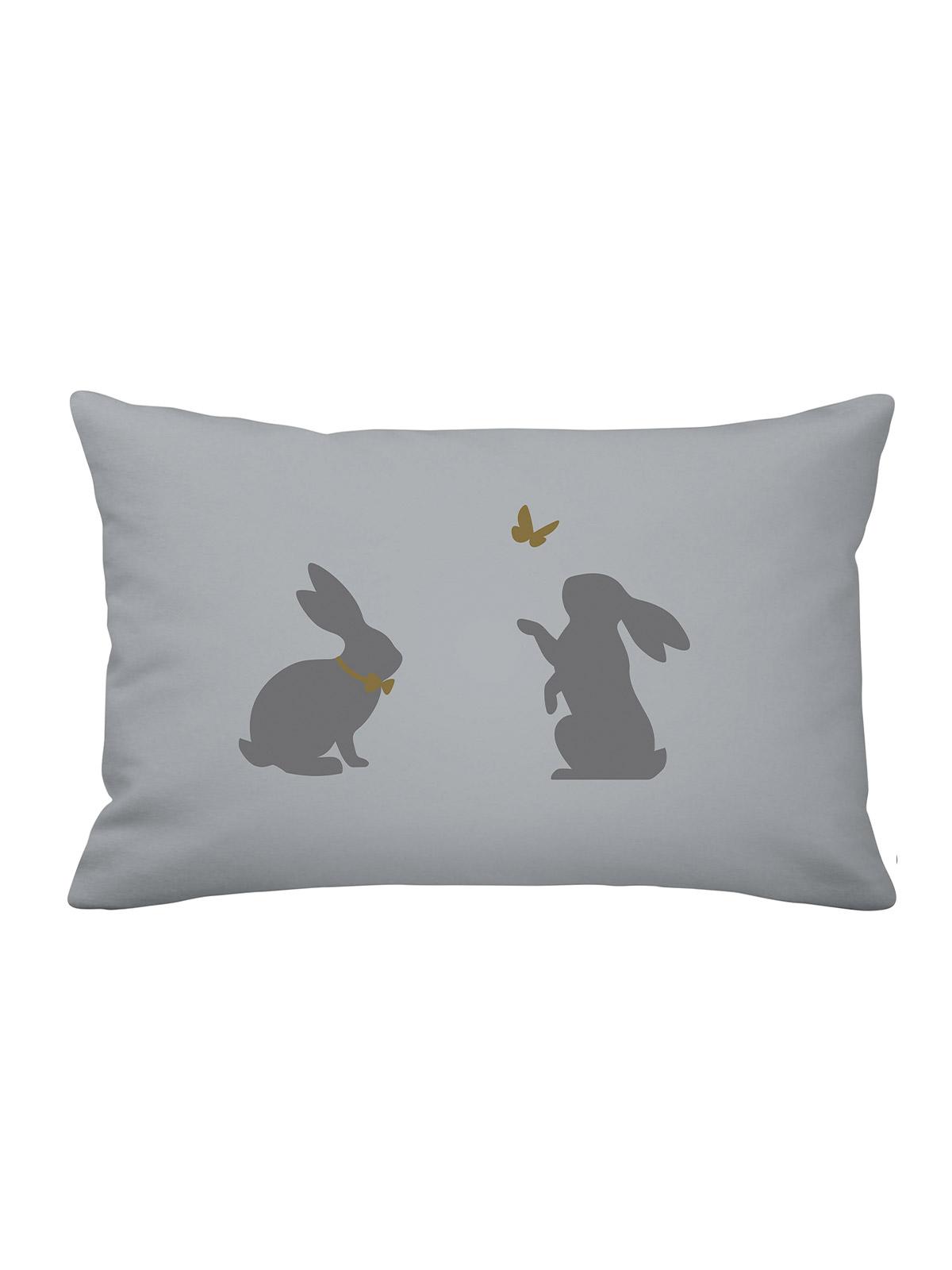 Kissenhülle "BUNNIES GREY" · KRASILNIKOFF-Tschüss-HYGGEBI-€12,95