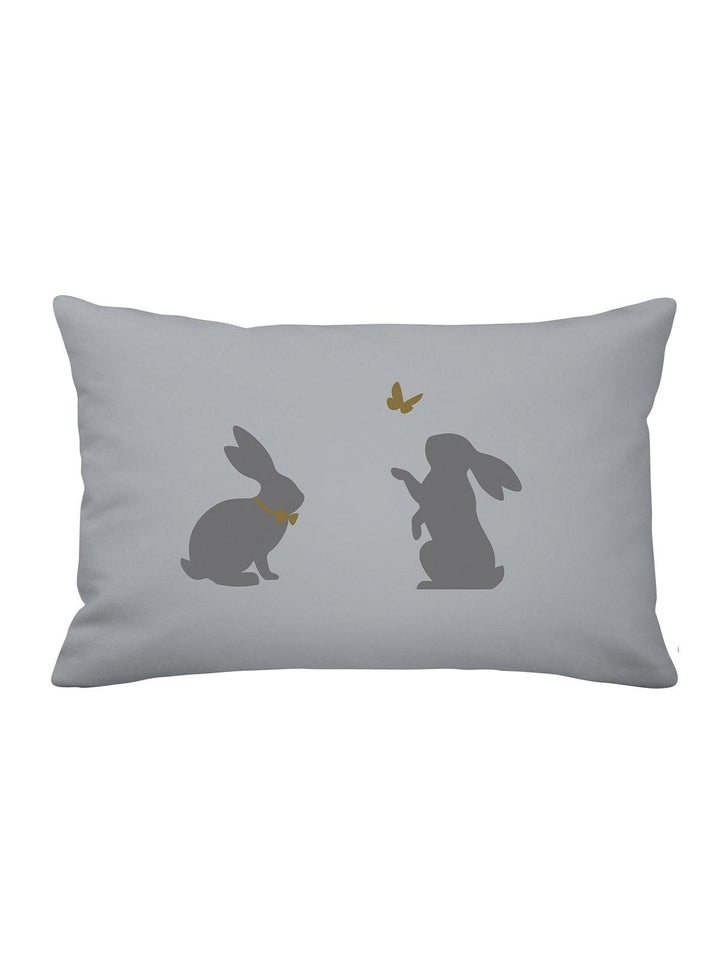 Kissenhülle "BUNNIES GREY" · KRASILNIKOFF-Tschüss-HYGGEBI-€12,95