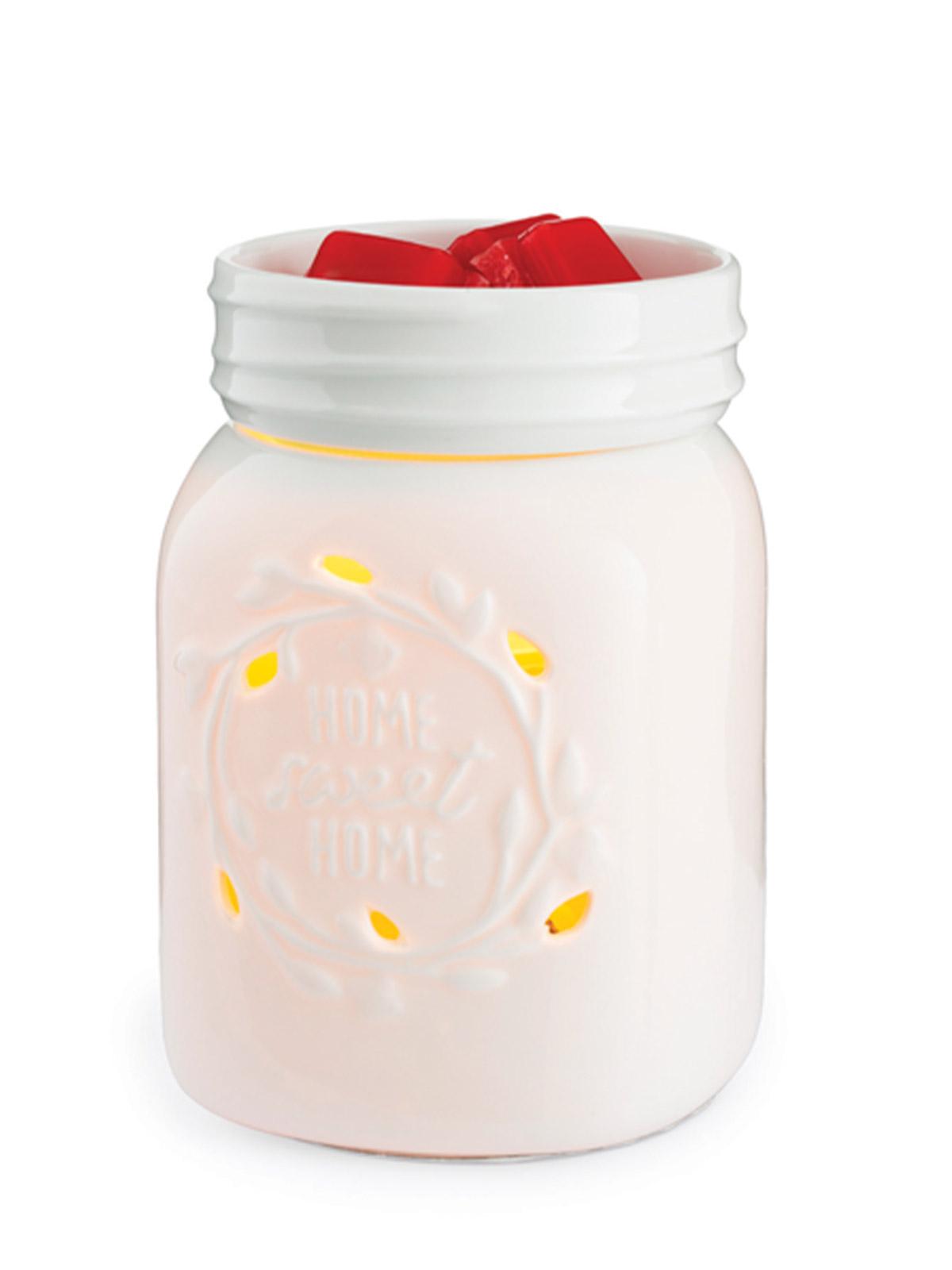 MASON JAR "Home sweet Home" Duftlampe elektrisch weiß Porzellan--HYGGEBI-€25,42